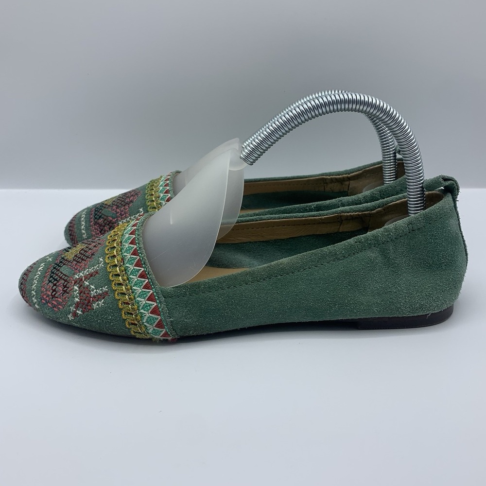 Latigo Suede Embroidered Slip on Loafers Size 8